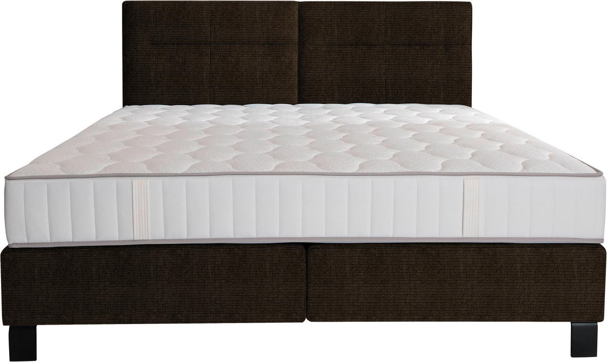 BOXSPRINGBETT 180/220 cm  in Braun  - Schwarz/Braun, KONVENTIONELL, Textil/Metall (180/220cm) - Esposa