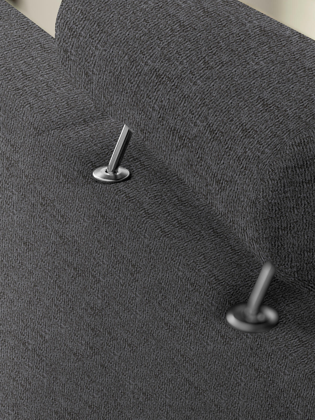 3-SITZER-SOFA Flachgewebe Dunkelgrau  - Chromfarben/Dunkelgrau, Design, Textil/Metall (195/83/85cm) - Xora