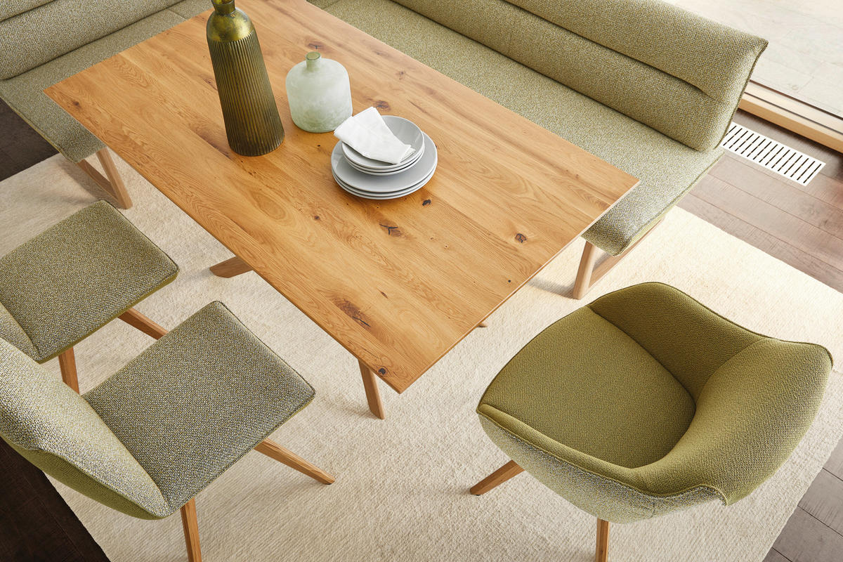 STUHL  in Flachgewebe  - Eichefarben/Hellgrün, Design, Holz/Textil (48/91/63cm) - Koinor