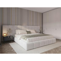 POLSTERBETT 200/200 cm  Beige  - Beige/Schwarz, Design, Holz/Kunststoff (200/200cm) - Carryhome