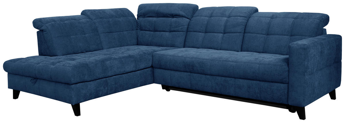 ROHOVÁ SEDACIA SÚPRAVA, textil, modrá - čierna/modrá, Design, drevo/textil (216/297cm) - Xora