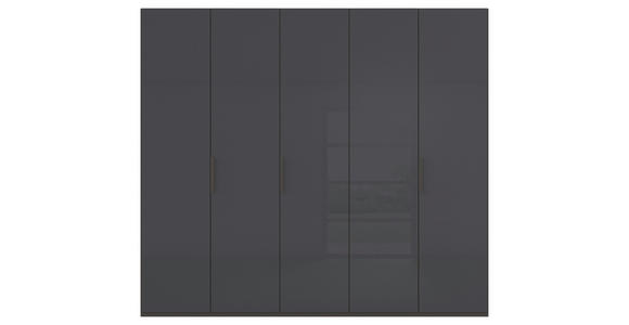 DREHTÜRENSCHRANK 251/235/61 cm,  in Graphitfarben, 5-türig  - Graphitfarben, Basics, Glas/Holzwerkstoff (251/235/61cm) - Novel