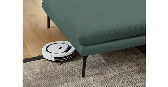 ECKSOFA in Echtleder Opal 180/310 cm - Opal/Schwarz, Design, Leder/Metall (180/310cm) - Dieter Knoll