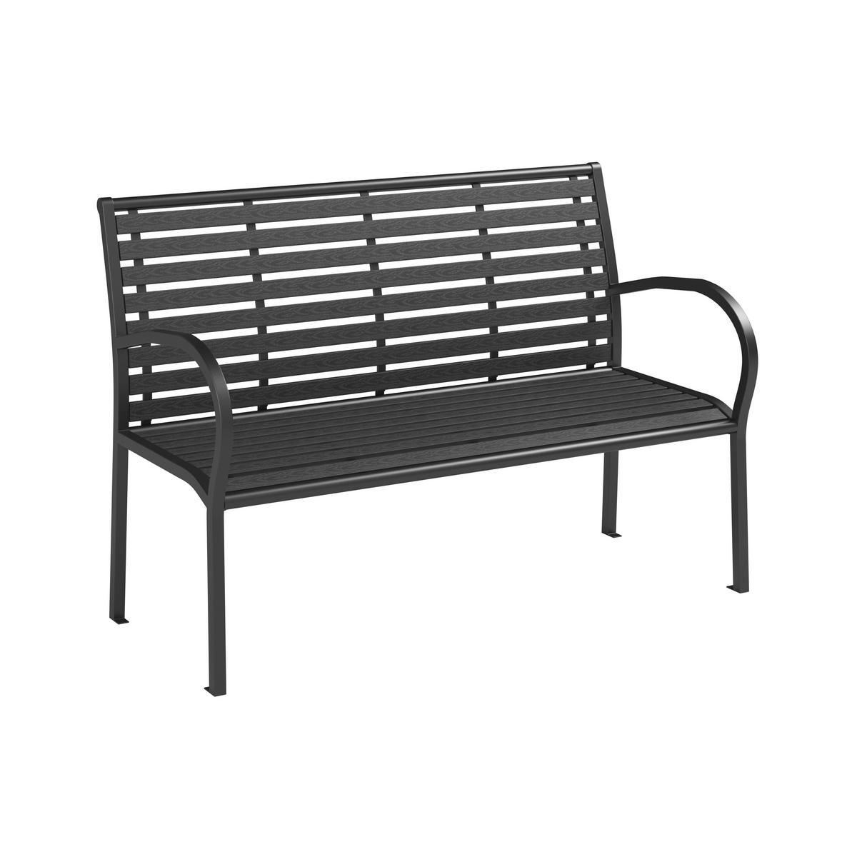 GARTENBANK 125/81/60 cm  in Schwarz  - Schwarz, MODERN, Kunststoff/Metall (125/81/60cm) - Ambia Garden