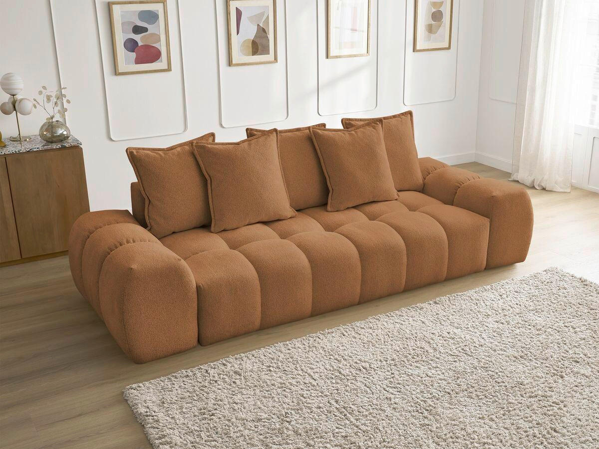 3-SITZER-SOFA EVEREST Flachgewebe Orange  - Schwarz/Orange, MODERN, Kunststoff/Textil (278/90/115cm)