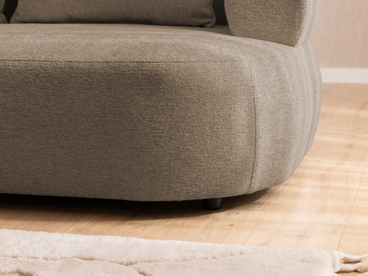 ECKSOFA FERRO Braun Chenille  - Schwarz/Braun, Design, Kunststoff/Textil (156/256cm) - Livetastic