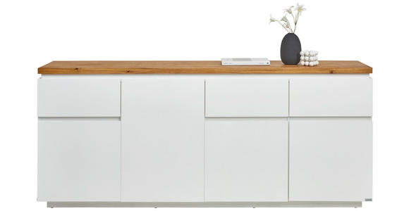 SIDEBOARD 195/82/42 cm  in Weiß, Eichefarben  - Eichefarben/Weiß, KONVENTIONELL, Holz/Holzwerkstoff (195/82/42cm) - Novel