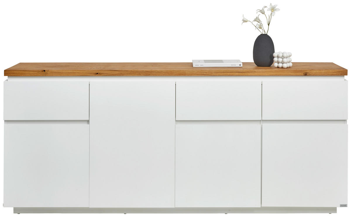 SIDEBOARD  in 195/82/42 cm  - Eichefarben/Weiß, KONVENTIONELL, Holz/Holzwerkstoff (195/82/42cm) - Novel