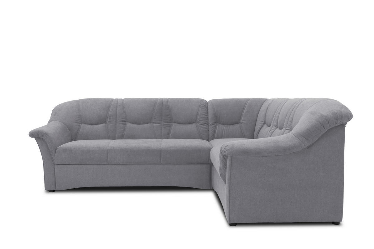 ECKSOFA Dunkelgrau Mikrofaser  - Dunkelgrau/Schwarz, KONVENTIONELL, Kunststoff/Textil (240/190cm) - MID.YOU