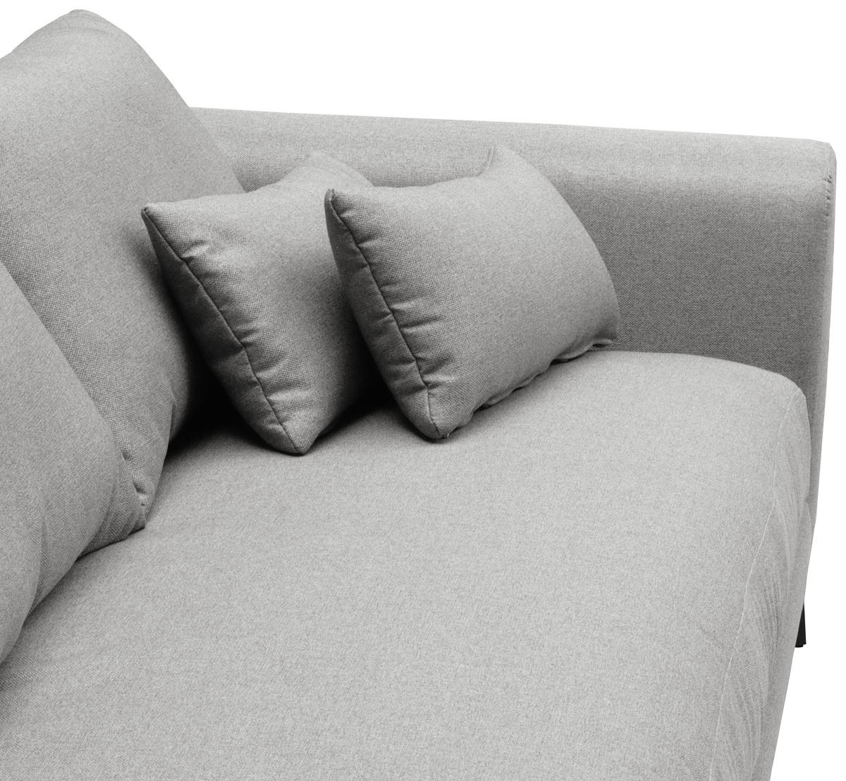 ECKSOFA Grau Flachgewebe  - Schwarz/Grau, Design, Textil/Metall (172/313cm) - Livetastic
