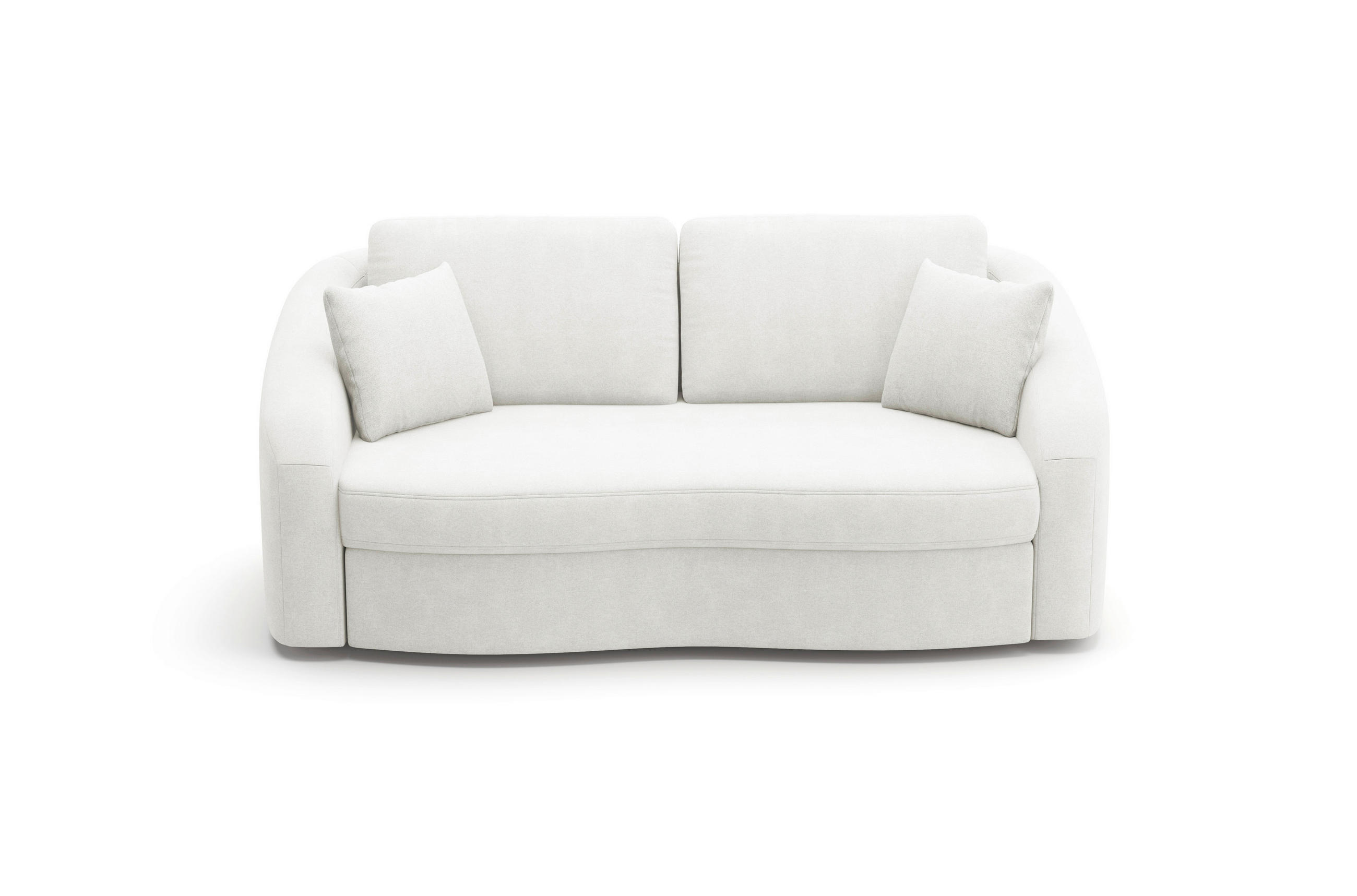 2,5-SITZER in Mikrofaser Weiss  - Weiss/Schwarz, Modern, Kunststoff/Textil (196/88/107cm) - Sit & More