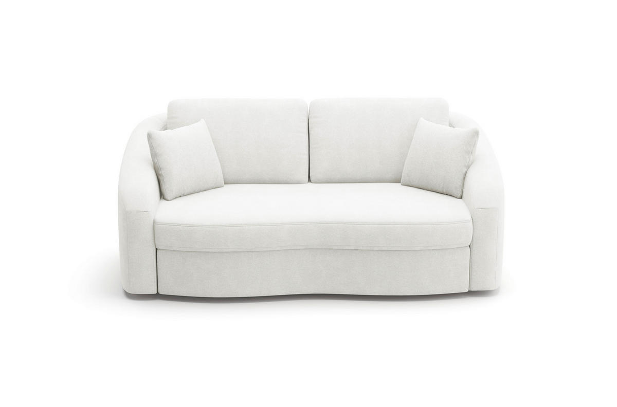 2,5-SITZER Mikrofaser Weiß  - Schwarz/Weiß, MODERN, Kunststoff/Textil (196/88/107cm) - Sit & More