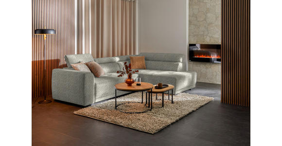 ECKSOFA  in Struktur Creme  284/205 cm  - Creme/Schwarz, Design, Kunststoff/Textil (284/205cm) - Xora