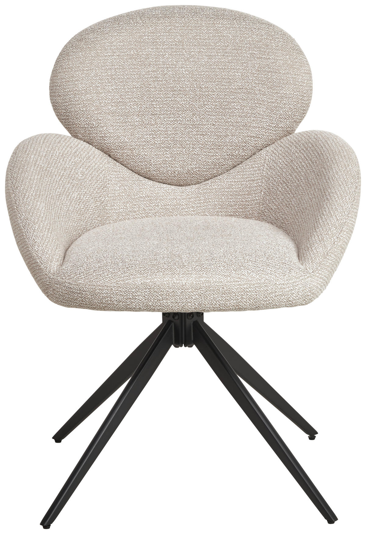 ARMLEHNSTUHL  in Eisen Webstoff  - Beige/Schwarz, MODERN, Textil/Metall (60/83/63cm) - MID.YOU