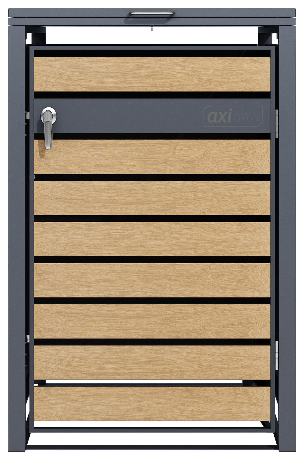 MÜLLTONNENBOX - Anthrazit/Braun, KONVENTIONELL, Metall (68/116/68cm) - Ambia Garden