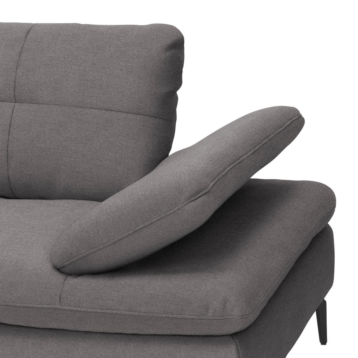 ECKSOFA in Webstoff Anthrazit  179/301 cm  - Anthrazit/Schwarz, Design, Textil/Metall (179/301cm) - Chilliano