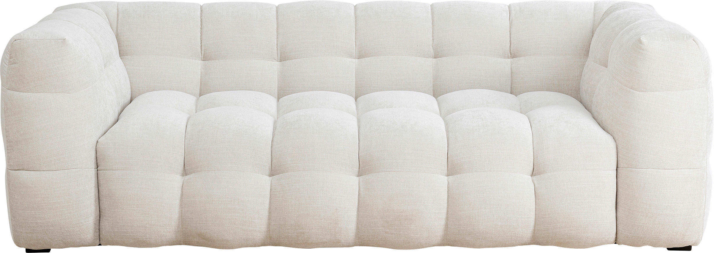 3-SITZER-SOFA in Chenille Weiß - Schwarz/Weiß, Design, Holz/Textil (240/70/107cm) - Kare-Design
