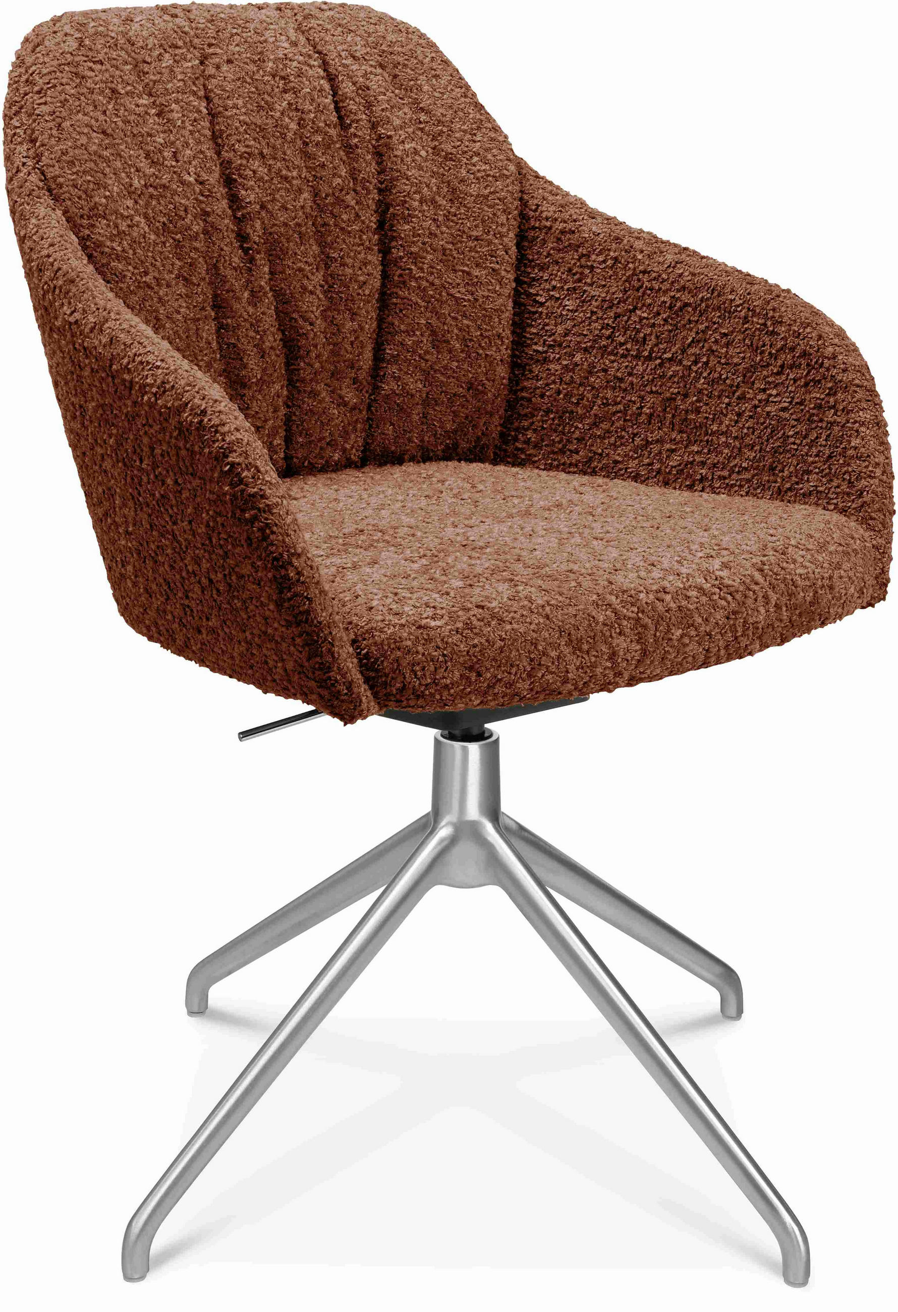 ARMLEHNSTUHL  in Aluminium Bouclé  - Alufarben/Kupferfarben, Design, Textil/Metall (58/81,5-84,5/60cm) - Johann Jakob