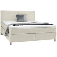 BOXSPRINGBETT 180/200 cm  in Creme  - Chromfarben/Creme, Konventionell, Kunststoff/Textil (180/200cm) - Voleo