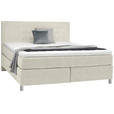 BOXSPRINGBETT 180/200 cm  in Creme  - Chromfarben/Creme, KONVENTIONELL, Kunststoff/Textil (180/200cm) - Voleo