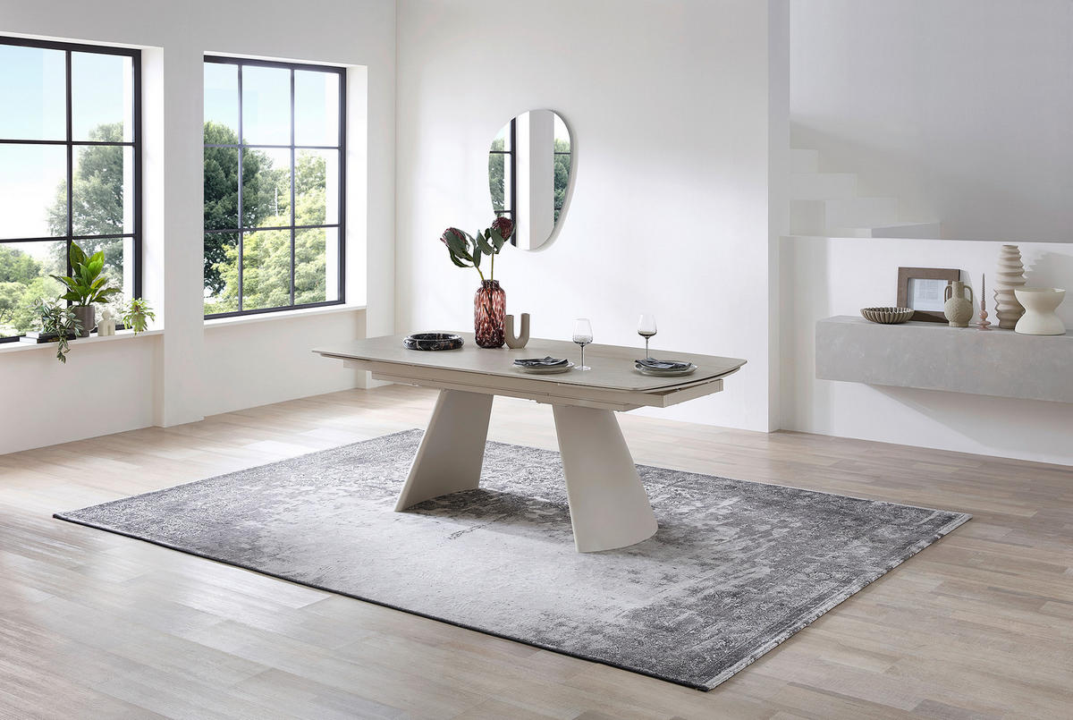 ESSTISCH Beige  ausziehbar  - Beige, MODERN, Keramik/Metall (200/100/100cm) - MID.YOU