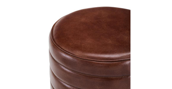 BARHOCKER Echtleder Braun, Schwarz Eisen Lederauswahl  - Schwarz/Braun, LIFESTYLE, Leder/Metall (36/78/36cm) - Landscape
