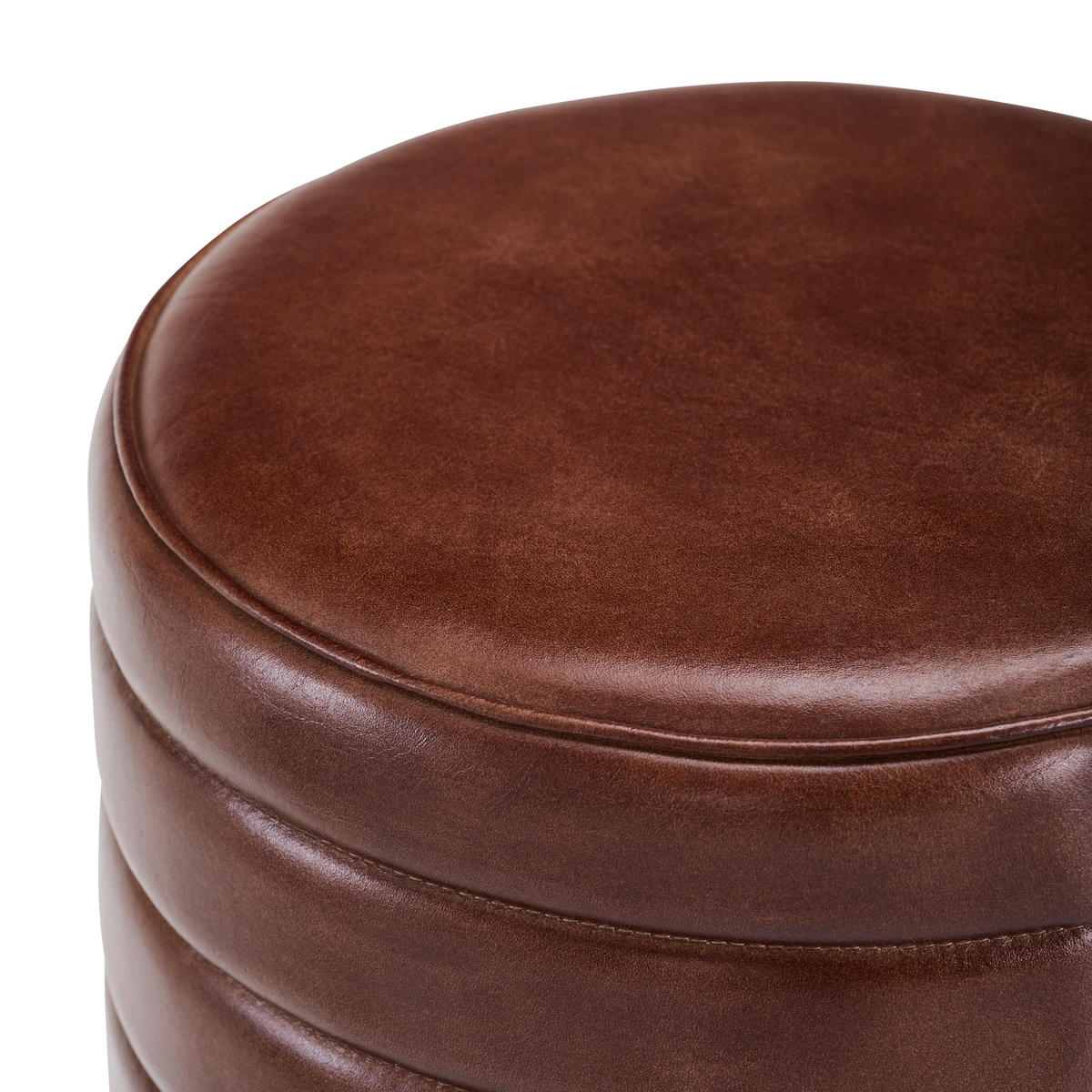 BARHOCKER Echtleder Braun, Schwarz Eisen Lederauswahl  - Schwarz/Braun, LIFESTYLE, Leder/Metall (36/78/36cm) - Landscape