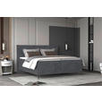 BOXSPRINGBETT 180/200 cm  in Dunkelgrau  - Dunkelgrau/Schwarz, KONVENTIONELL, Textil/Metall (180/200cm) - Esposa