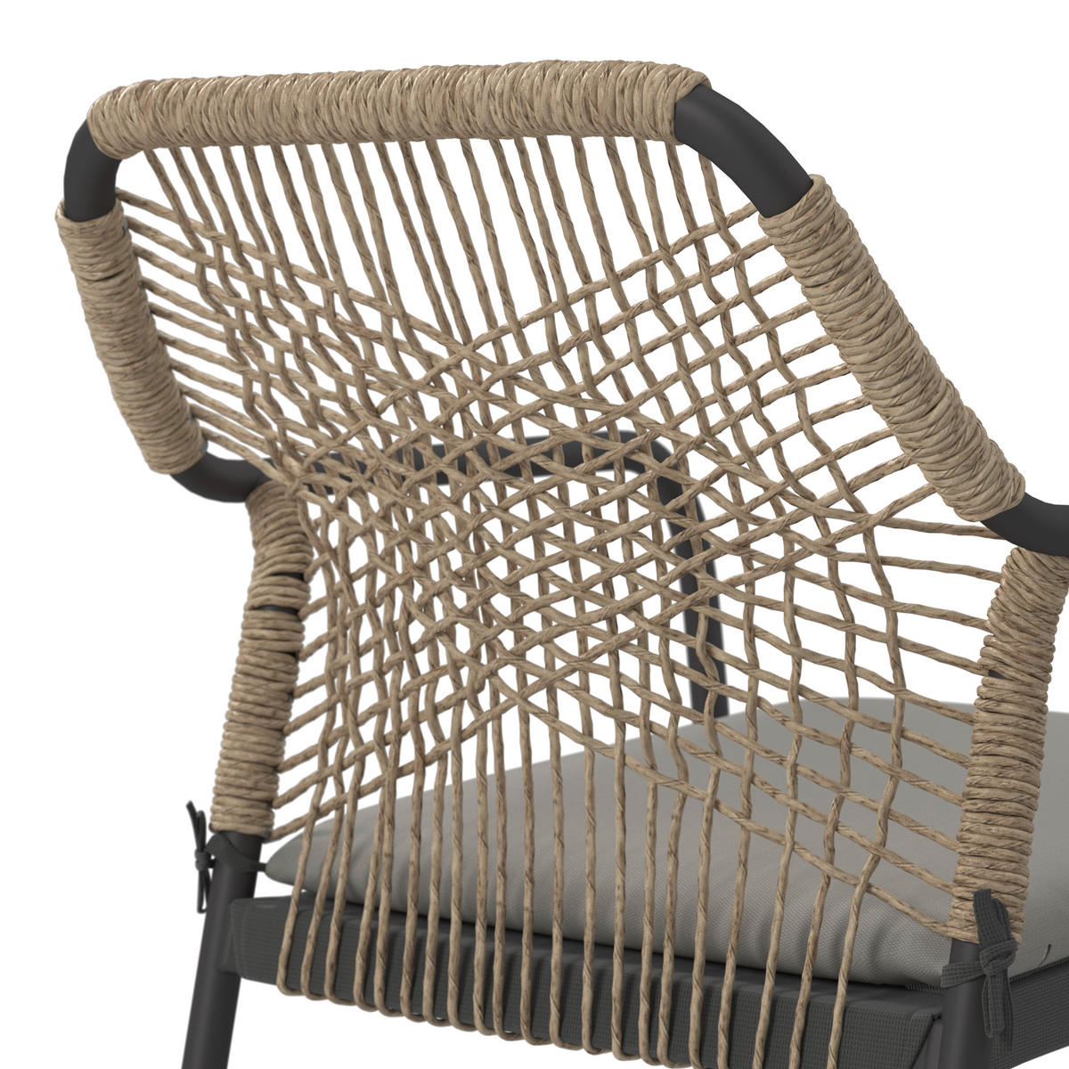 SCAUN DE STIVUIT in metal, plastic, textil culoare natur, gri deschis, gri închis  - gri deschis/gri închis, Romantik / Landhaus, plastic/metal (64/84/54.5cm) - Xora