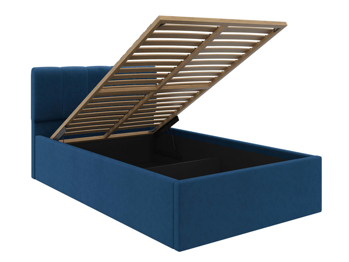 POLSTERBETT 120/200 cm  in Royalblau  - bleu royal/noir, Design, textile/matière synthétique (120/200cm) - Stylife