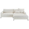 ECKSOFA in Flachgewebe Weiss  - Weiss/Schwarz, Design, Textil/Metall (272/190cm) - Lomoco