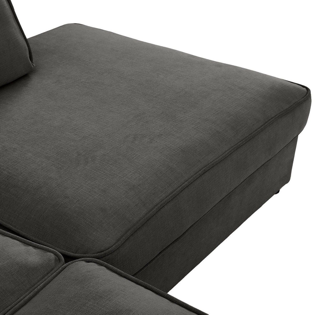 ECKSOFA Taupe Flachgewebe Zierkissen, Rückenkissen, Rücken echt  - Taupe/Schwarz, MODERN, Kunststoff/Textil (307/228cm) - Carryhome