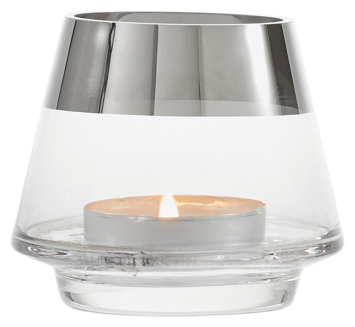 WINDLICHT Klar, Silberfarben, Chromfarben 10/9 cm  - Klar/Chromfarben, LIFESTYLE, Glas (10/9cm) - Ambia Home