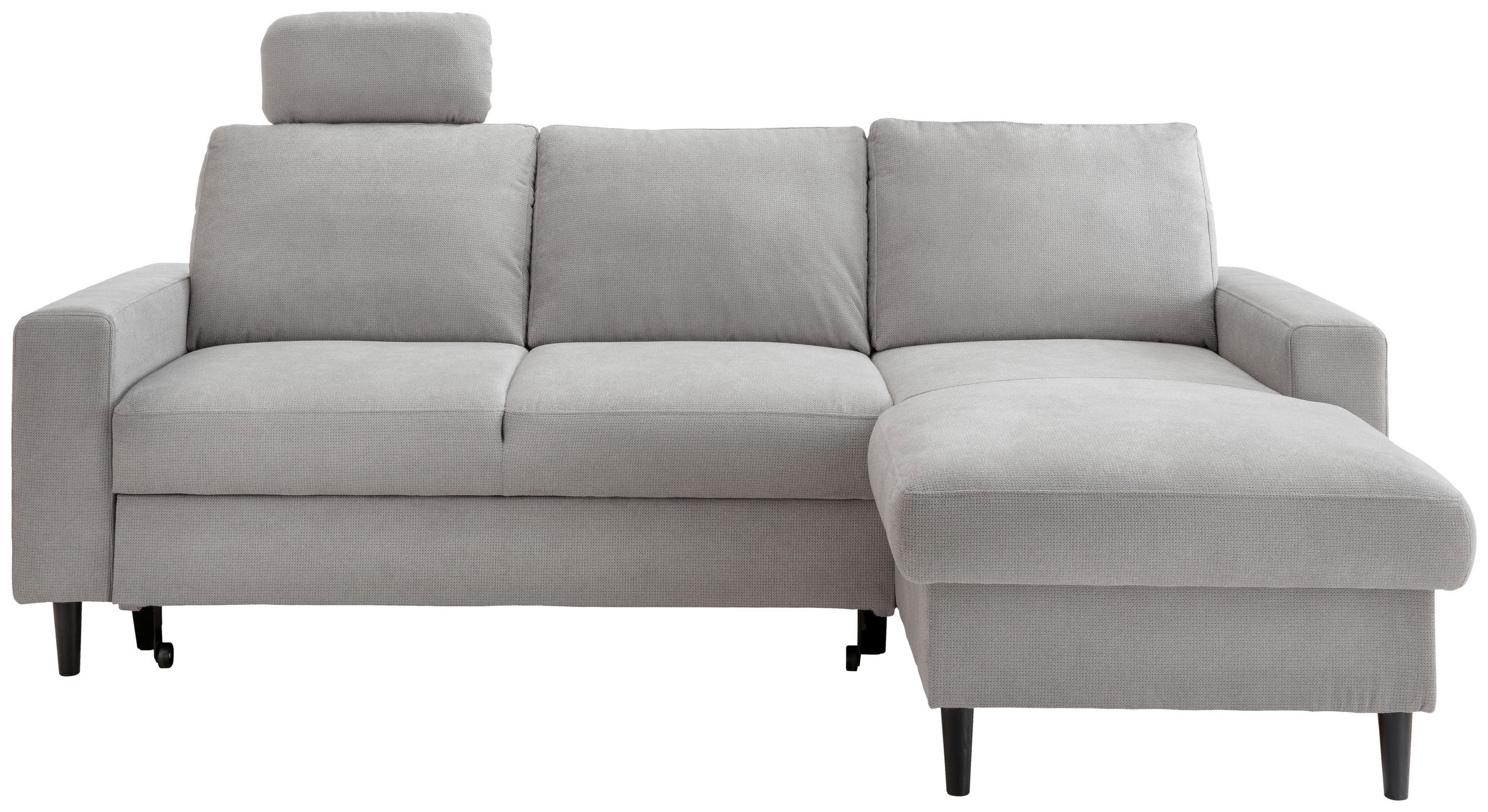 ECKSCHLAFSOFA in Chenille Grau - Schwarz/Grau, MODERN, Holz/Textil (234/147cm) - Livetastic