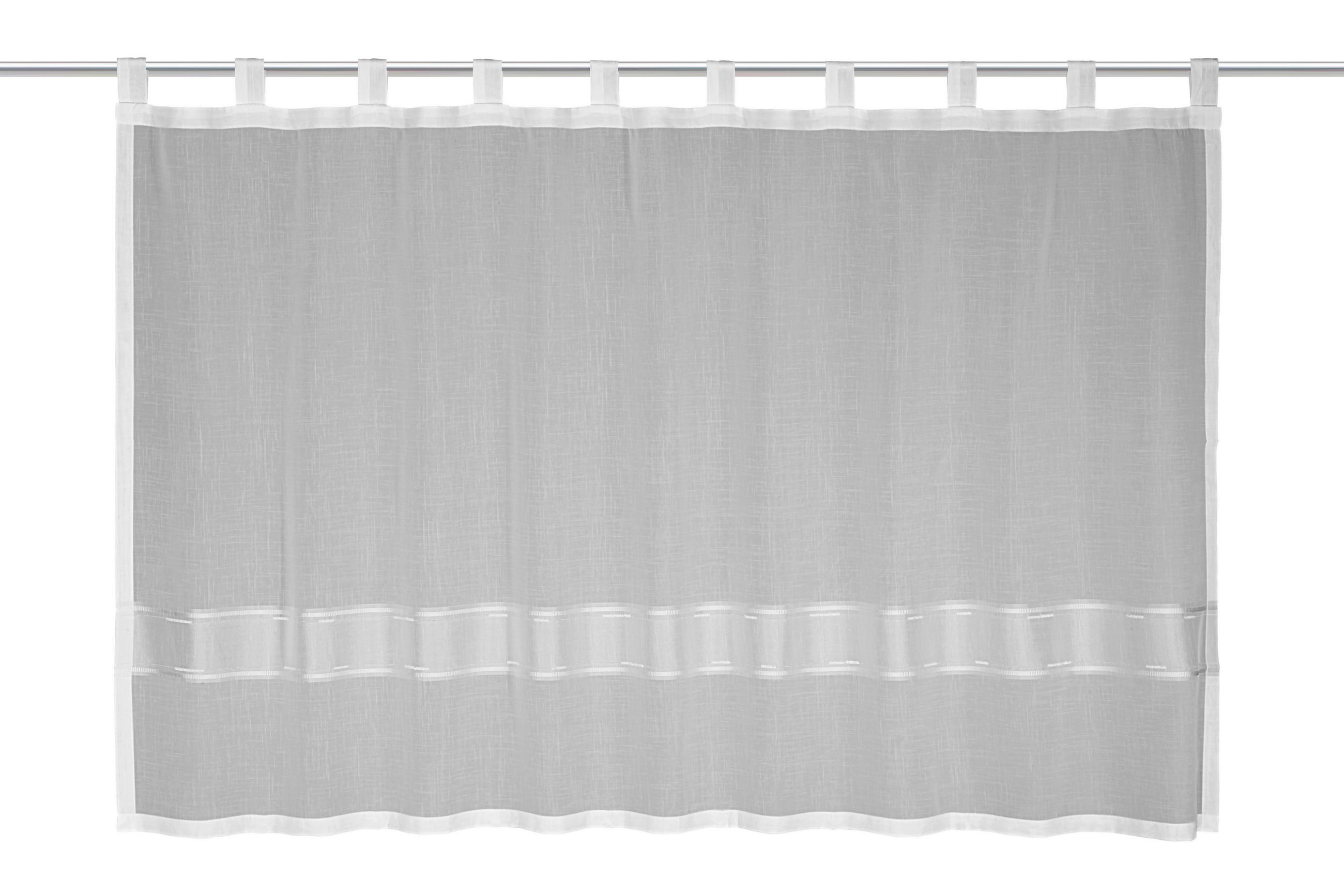 SCHLAUFENVORHANG halbtransparent  - Weiß, Basics, Textil (140/80cm)