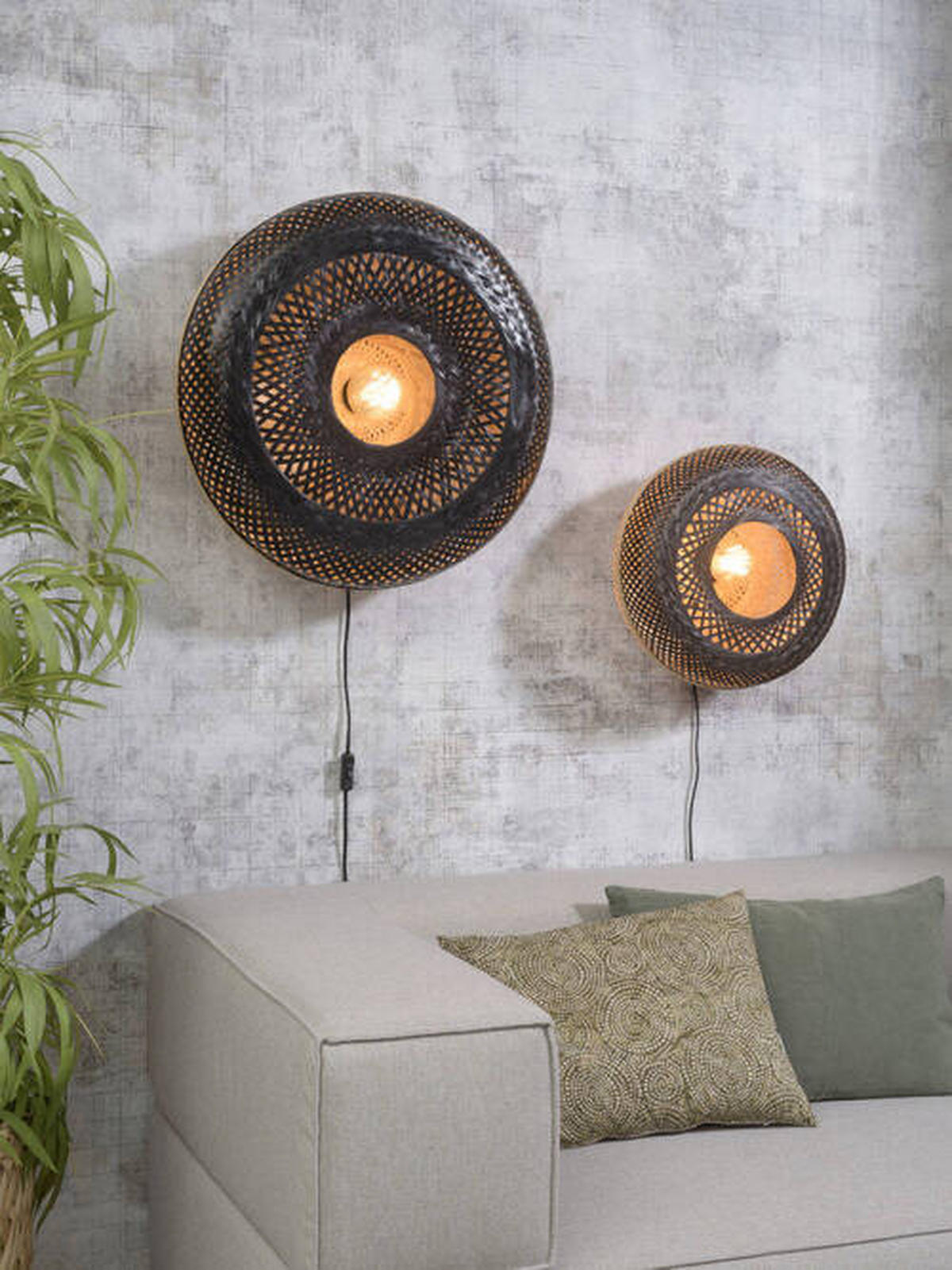 WANDLEUCHTE - Schwarz, Trend, Holz (15/40/40cm) - Good & Mojo