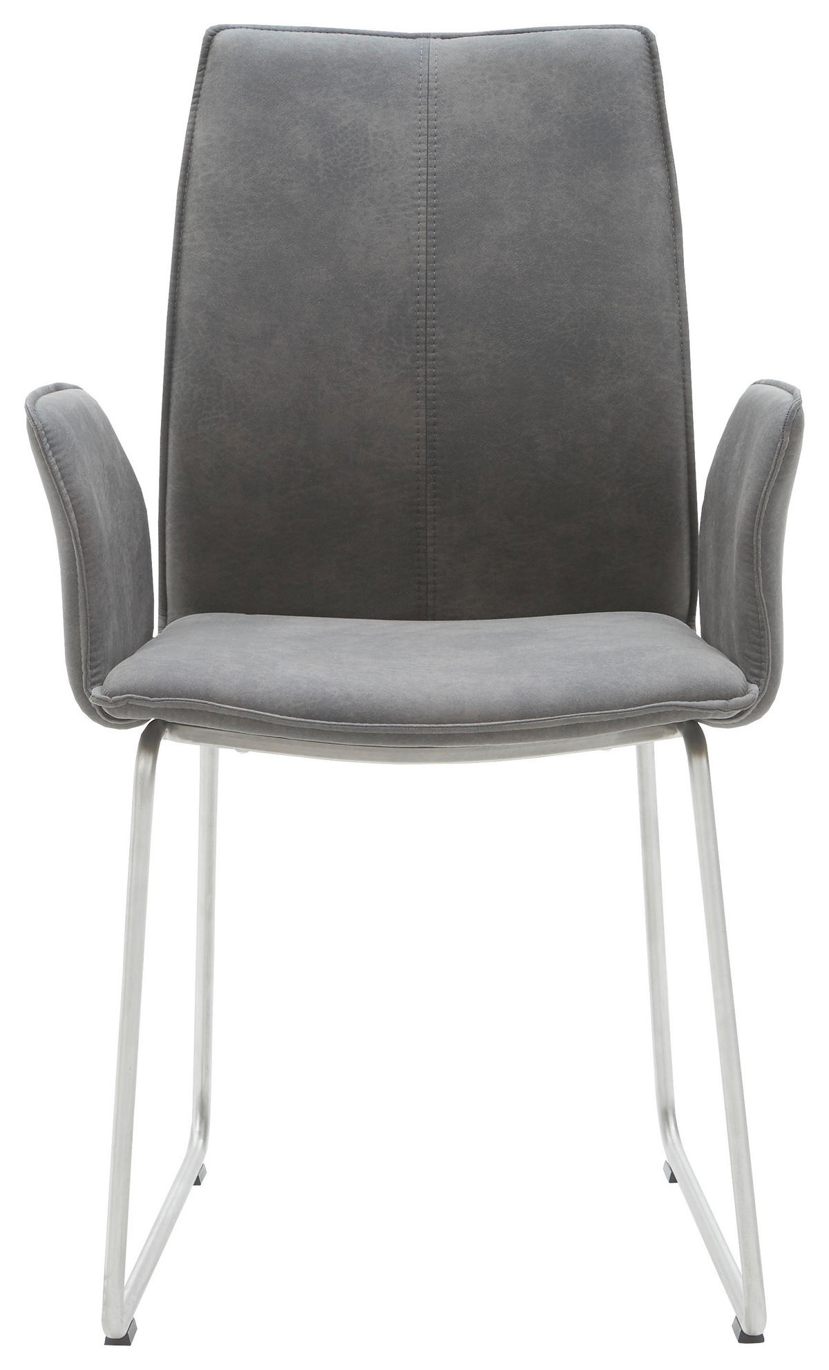 ARMLEHNSTUHL  in Edelstahl Mikrofaser  - Edelstahlfarben/Anthrazit, Design, Textil/Metall (60/93/57cm) - Dieter Knoll