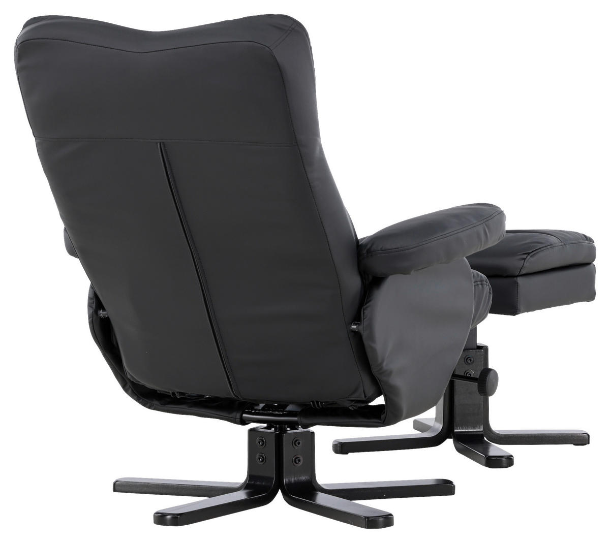RELAXSESSELSET Lederlook (vegan)    - Schwarz, Design, Textil/Metall (78/101/90cm) - Livetastic