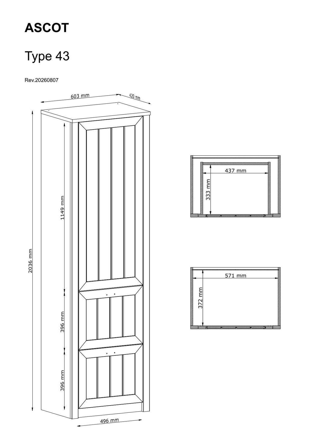 GARDEROBENSCHRANK  in 60/204/42 cm  - Messingfarben/Grün, Design, Holzwerkstoff/Metall (60/204/42cm) - Modante