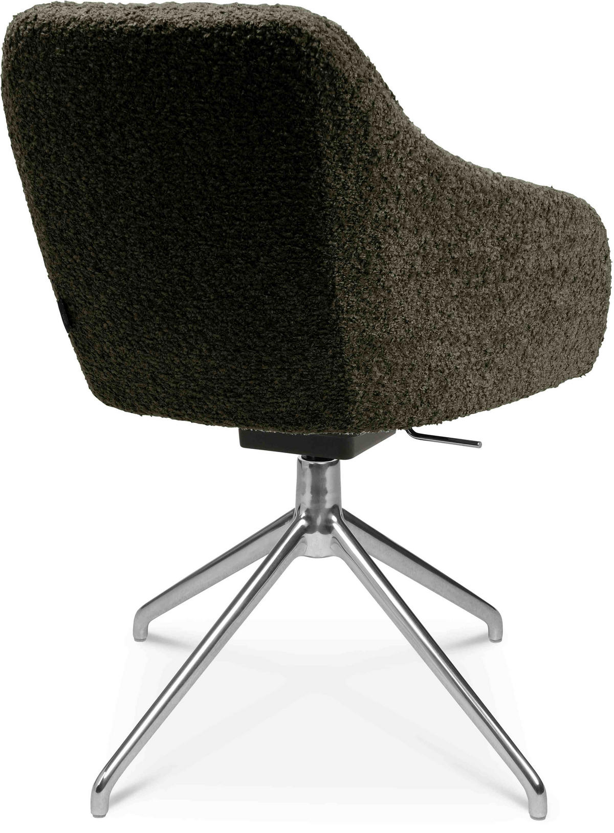 ARMLEHNSTUHL  in Aluminium Bouclé  - Dunkelgrün/Alufarben, Design, Textil/Metall (58/81,5-84,5/60cm) - Johann Jakob