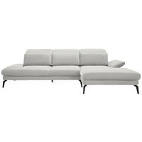 ECKSOFA Grauweiß Chenille  - Grauweiß/Schwarz, Design, Textil/Metall (289/180cm) - Stylife