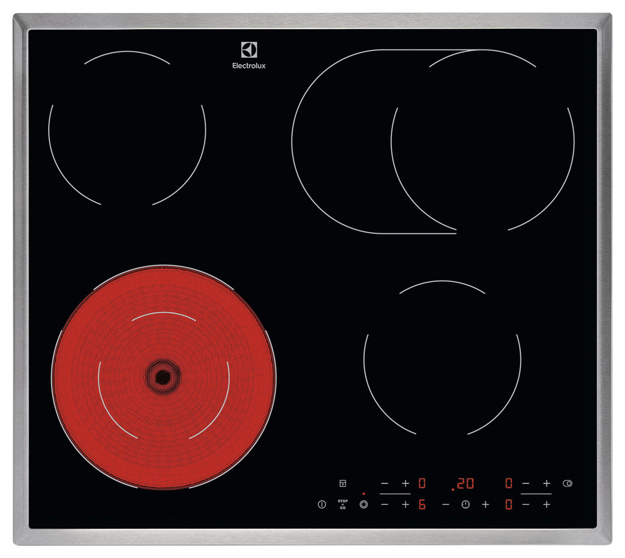 GLASKERAMIKKOCHFELD LRR6436M  - Schwarz, Basics, Glas/Metall (57,6/3,8/50,6cm) - Electrolux