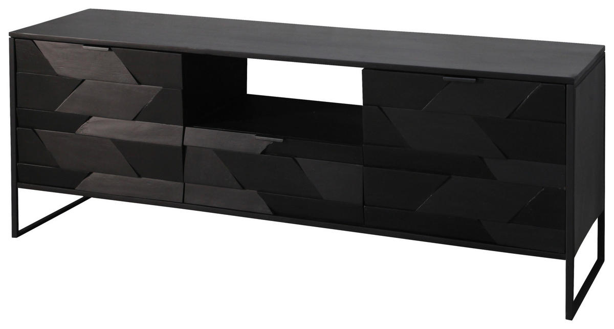 LOWBOARD  in 175/60/40 cm  - Schwarz, Trend, Holz/Metall (175/60/40cm) - Ambia Home