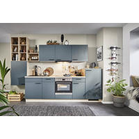 KÜCHENLEERBLOCK 330 cm   in Dunkelgrün, Wildeiche  - Wildeiche/Dunkelgrün, KONVENTIONELL, Holzwerkstoff/Metall (330cm) - Welnova