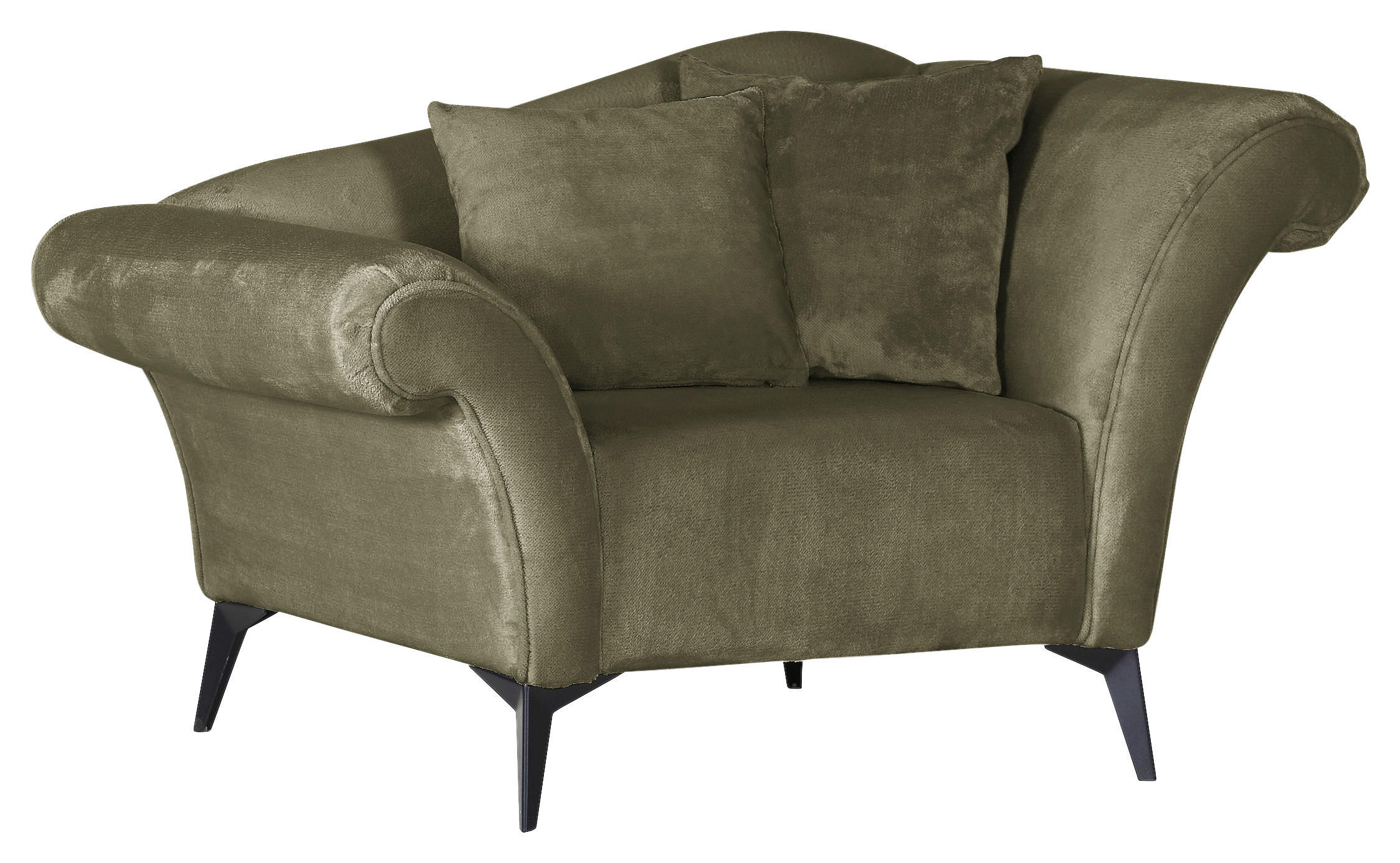 SESSEL Sina Chenille Grün    - Schwarz/Grün, Design, Textil/Metall (138/83/85cm)