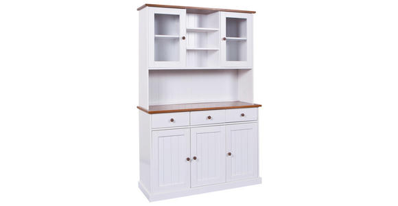 KREDENZ in massiv Kiefer Weiß - Weiß/Braun, LIFESTYLE, Holz (131/191/45cm) - Carryhome