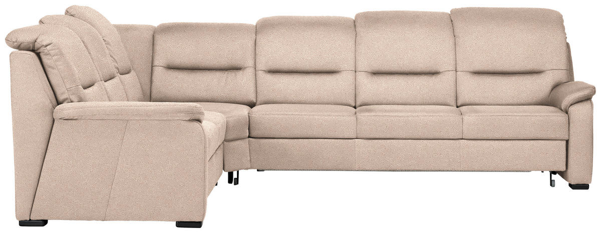 ECKSOFA Mikrofaser Beige  - Beige/Schwarz, Konventionell, Holz/Textil (245/303cm) - Beldomo Comfort