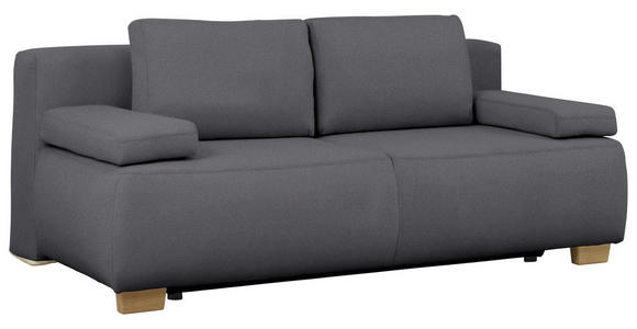 BOXSPRINGSOFA Webstoff Grau  - Naturfarben/Grau, Design, Holz/Textil (205/93/108cm) - Venda