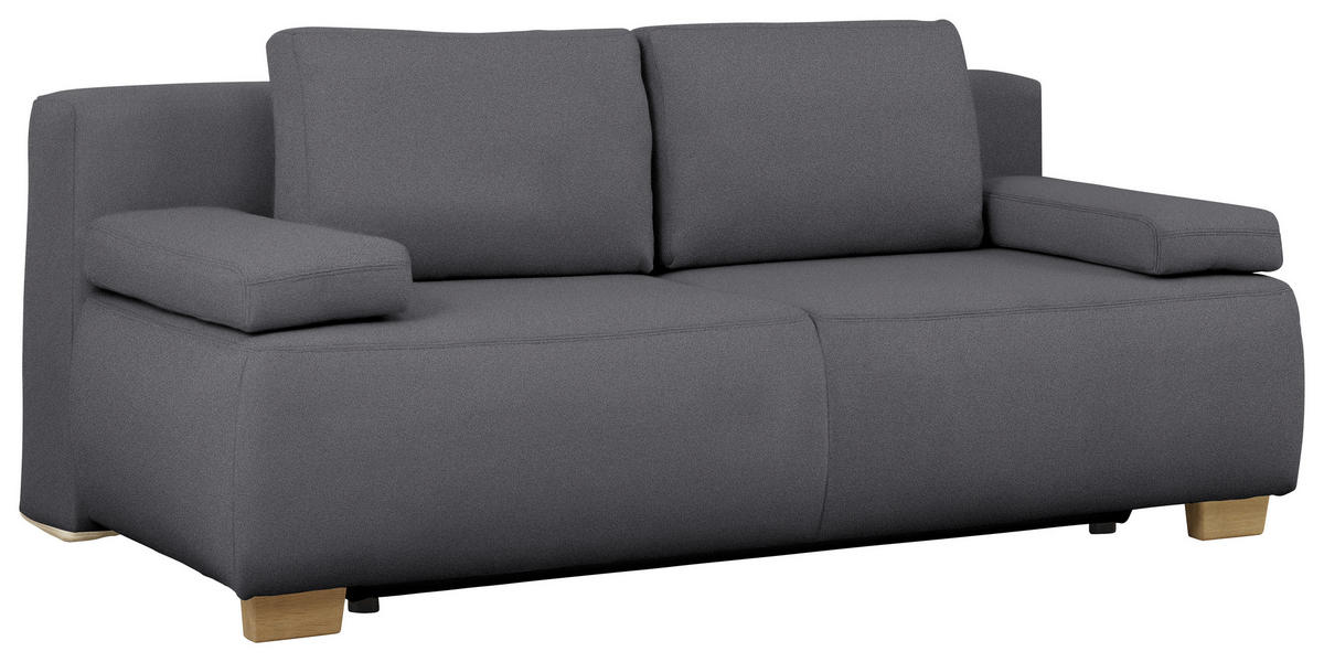 BOXSPRINGSOFA in Webstoff Grau  - Naturfarben/Grau, Design, Holz/Textil (205/93/108cm) - Venda