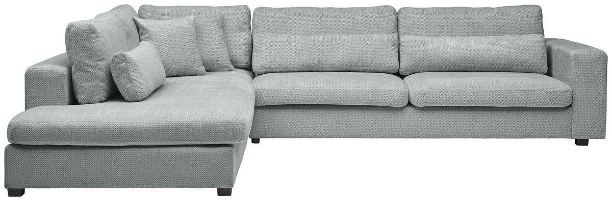 ECKSOFA  in Chenille Grau  250/314 cm  - Schwarz/Grau, KONVENTIONELL, Kunststoff/Textil (250/314cm) - Carryhome